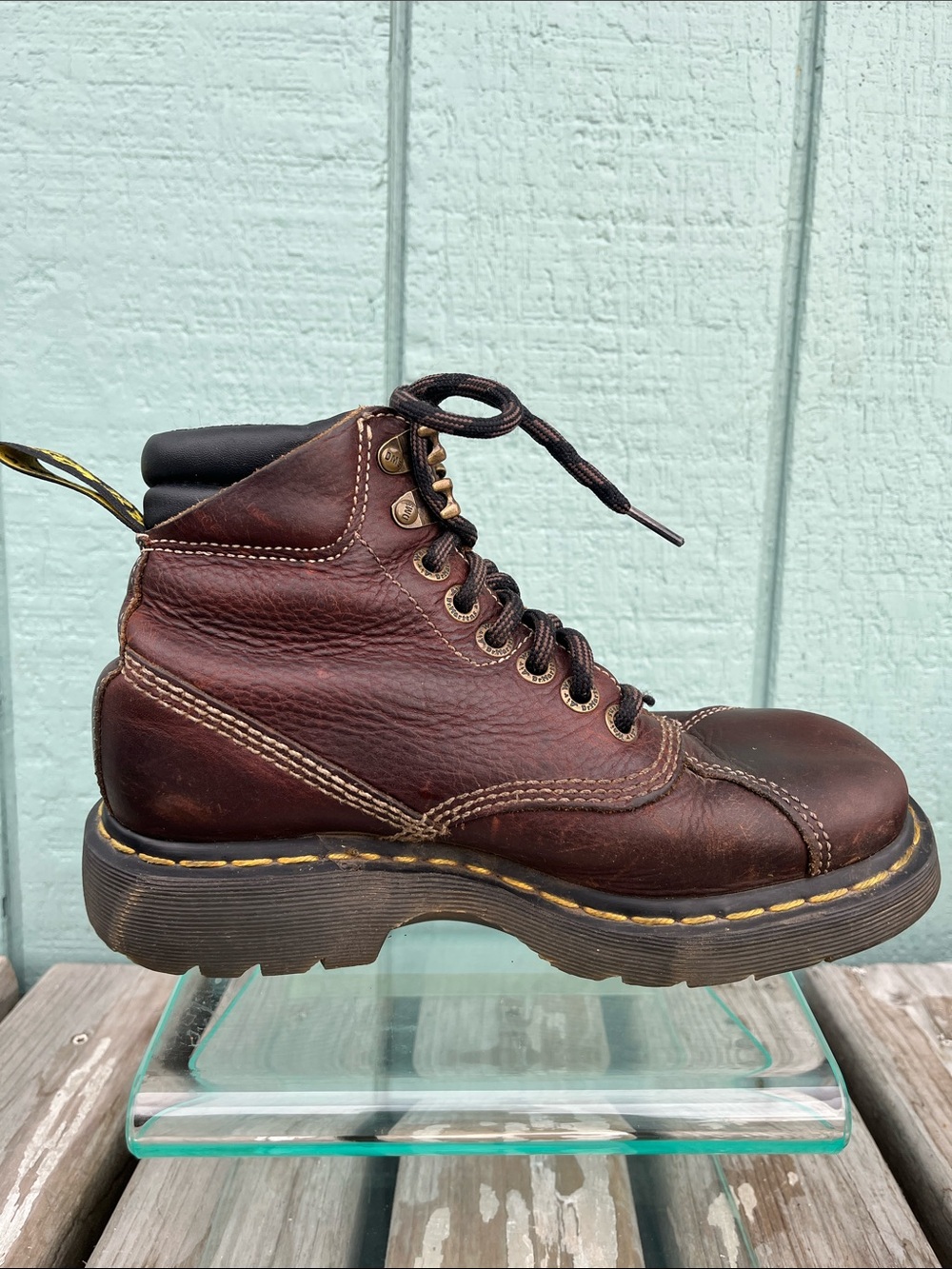 Dr. Martens Dark Brown Leather Lace-Up Platform Boots